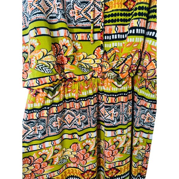 2/$30 Boho Chic Size 10 Enfocus Studio Floral Patterned Full Length Dress - Picture 11 of 13